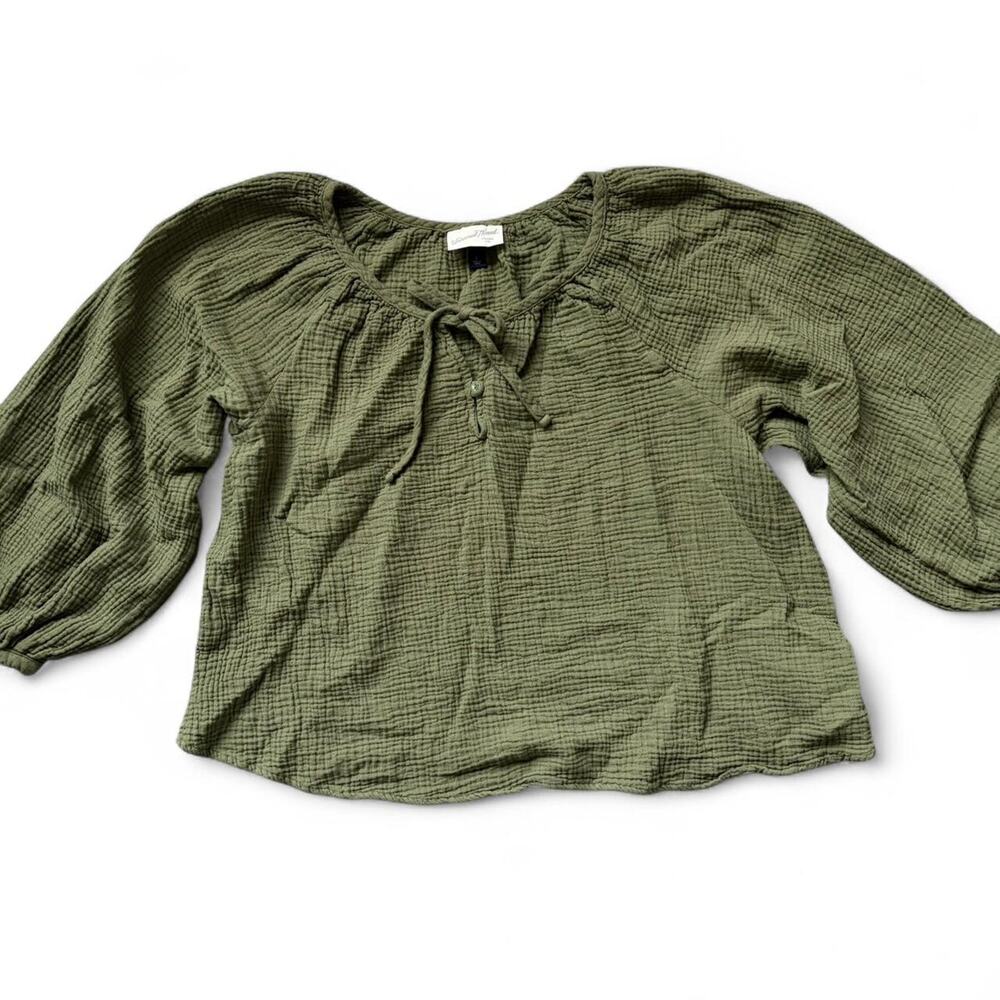Forest Green Waffle Knit Long Sleeve - Size: L
